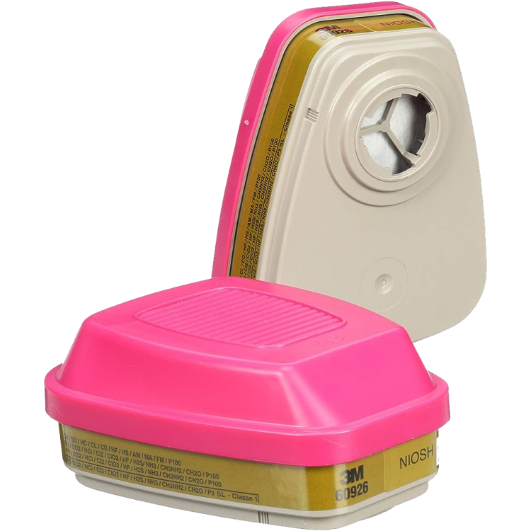 3M P100 Multi-Gas/Vapor Cartridge/Filter - 2 pack