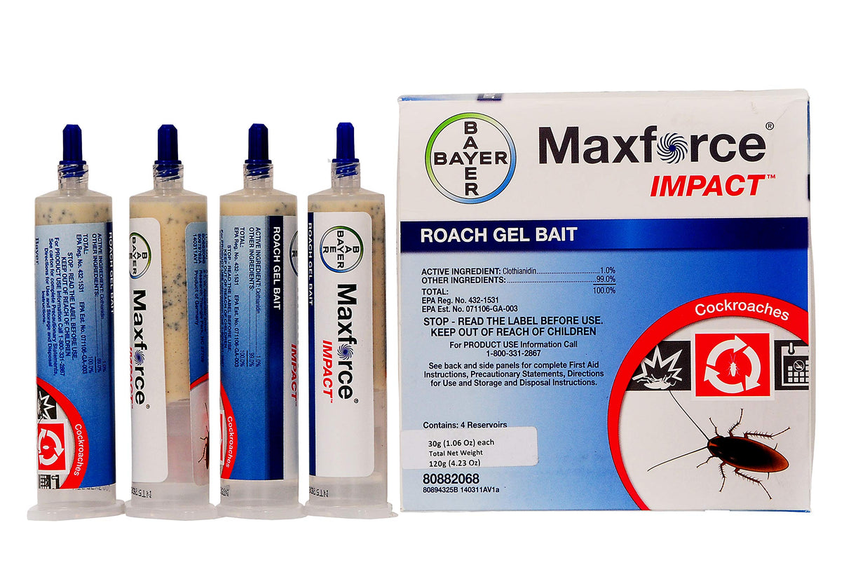 Maxforce Impact Roach Gel Bait - Box of 4 Tubes 30g