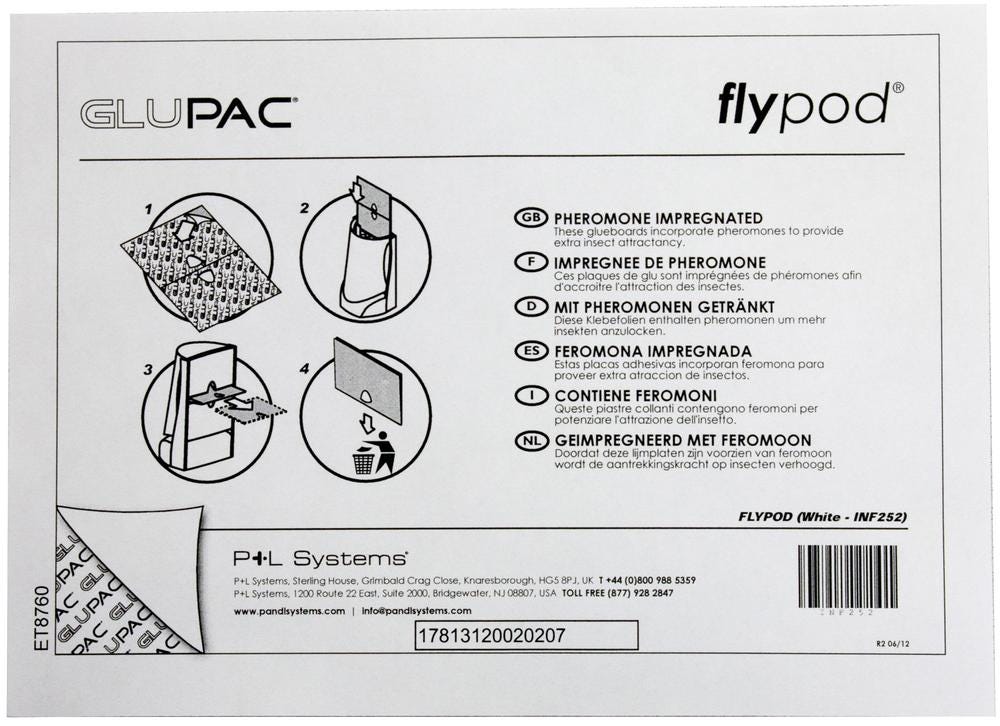 Flypod Glue Boards White 6 / pack Part#INF252