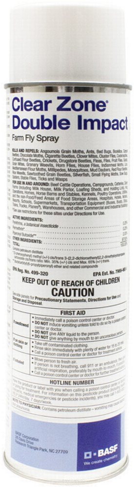 Clear Zone Double Impact Farm Fly Spray - 14 ounce can