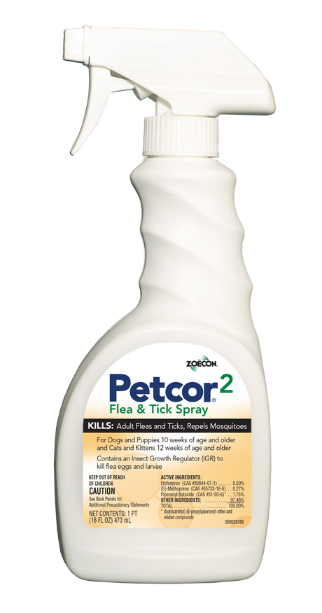 Petcor 2 Flea & Tick Spray - 16 oz
