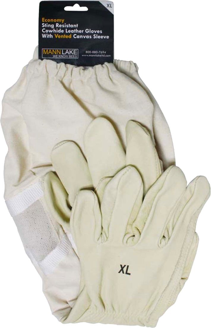 XL Vented Cowhide Leather Beekeeping Gloves Part#CL-615