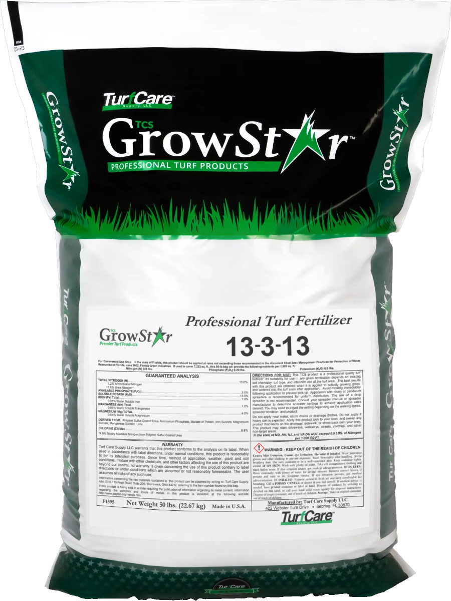 TCS Growstar Professional Turf Fertilizer 13-3-13 bag