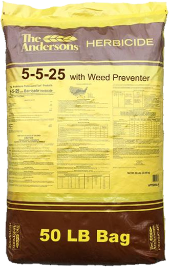 5-5-25 Fertilizer with Barricade Herbicide - 50lb Bag