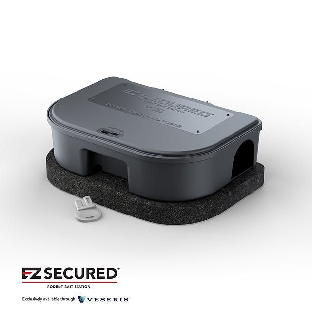 EZ Secured Rodent Bait Station - Black - 2 pack