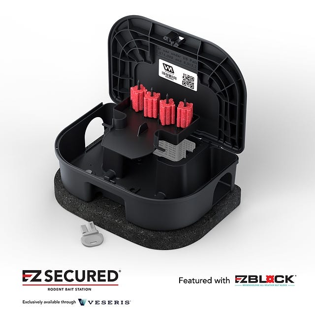 EZ Secured Rodent Bait Station - Black - 2 pack
