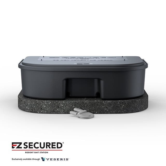 EZ Secured Rodent Bait Station - Black - 2 pack