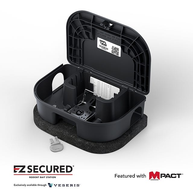 EZ Secured Rodent Bait Station - Black - 2 pack