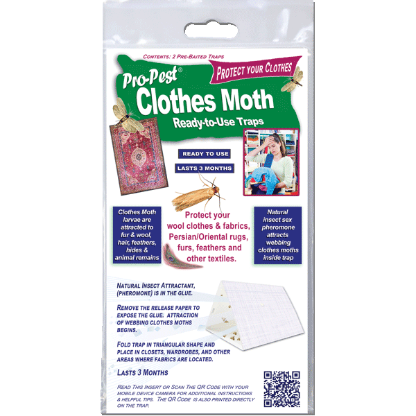 Pro-Pest Pre-Baited Webbing Clothes Moth Traps - Box of 12 x 2 packs