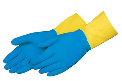 13'' Blue NEOPrene over Yellow Latex Gloves