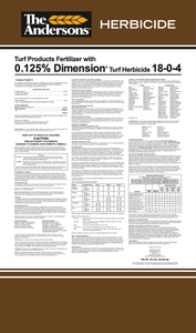 Fertilizer 18-0-4 with 0.125% Dimension Turf Herbicide - 50lb Bag