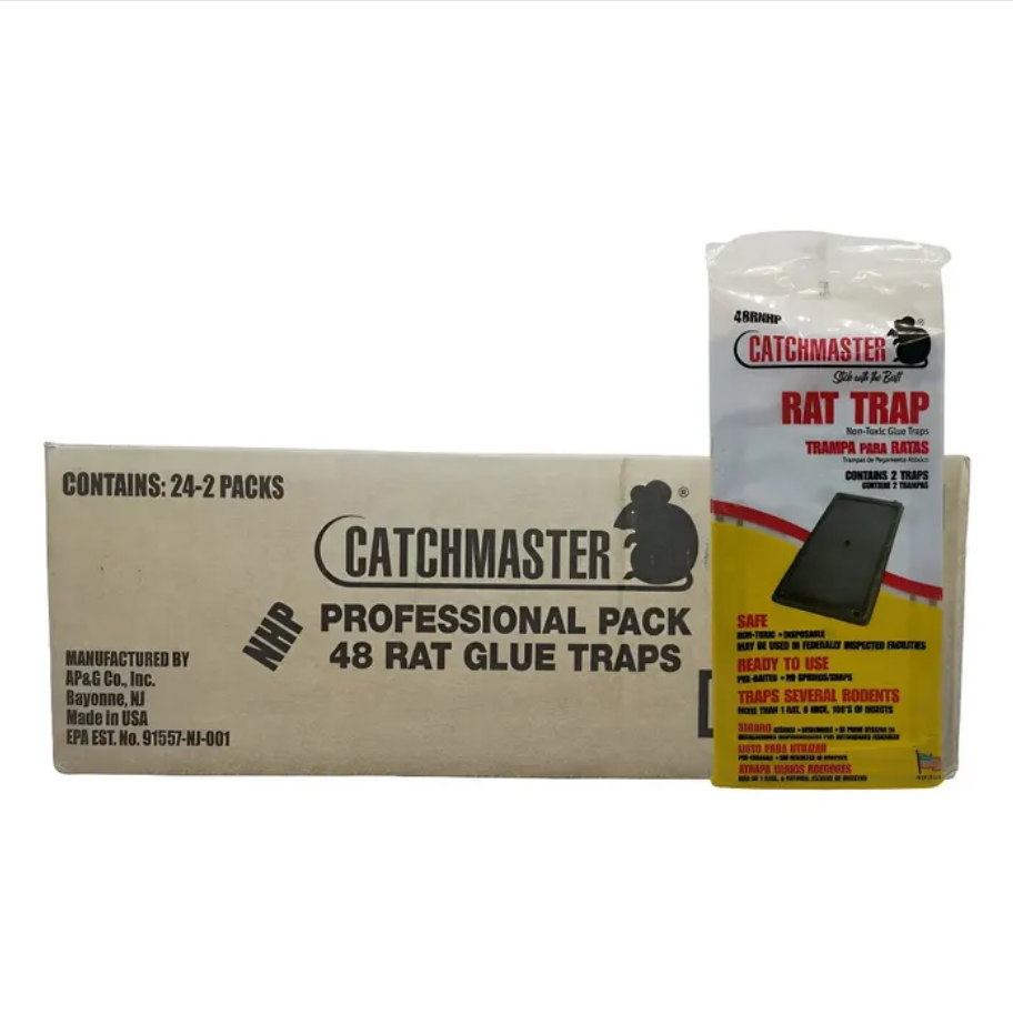 Catchmaster 48R Rat Glue Tray - Black - 48 count