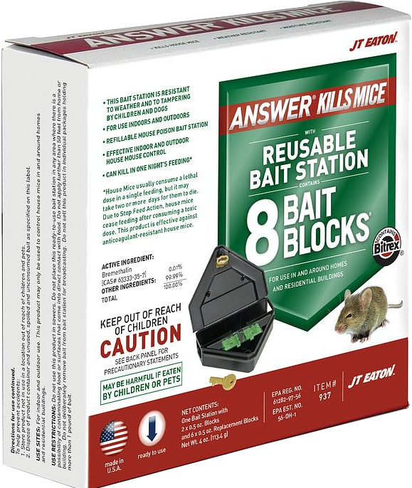 Answer Kills Mice with Reusable Mouse Bait Station