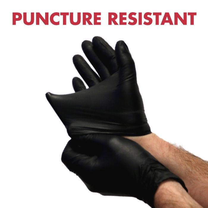 Heavy Duty Black Nitrile Gloves