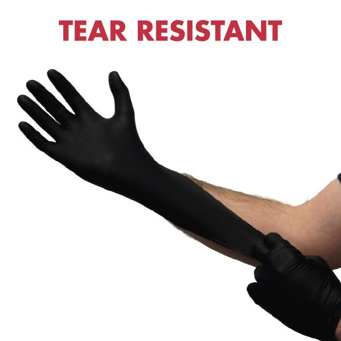 Heavy Duty Black Nitrile Gloves